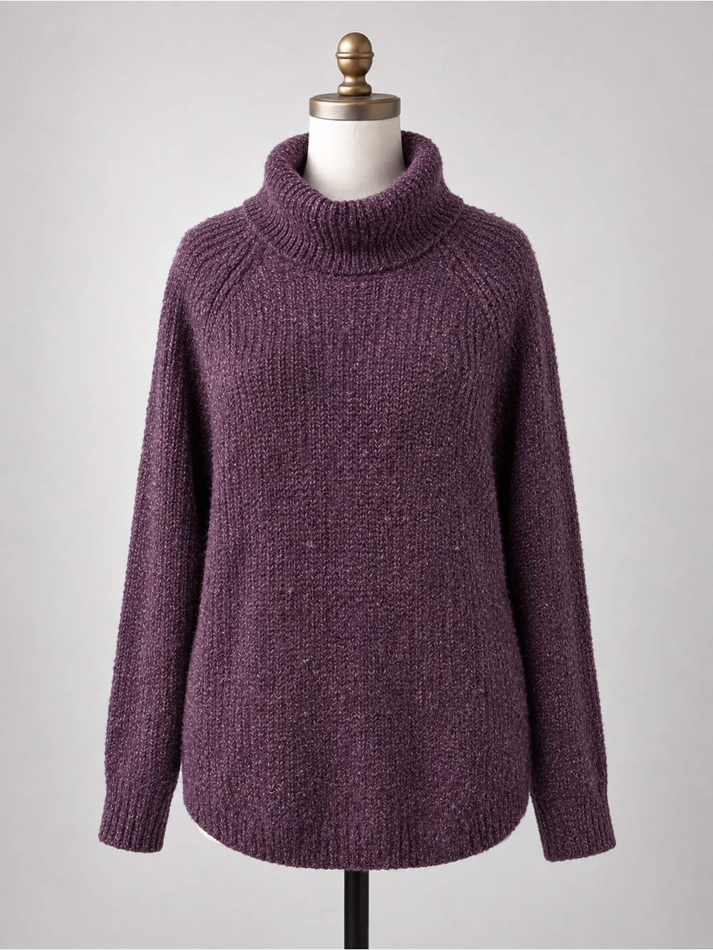 Free People Dark Plum Cowl Neck Sweater